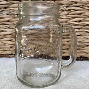 Drinking Mason Jar With Handle & Measurements Markers Holds 15 ounces